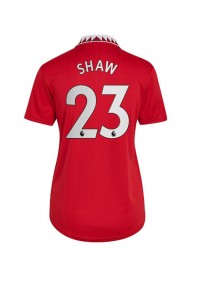 Fotbalové Dres Manchester United Luke Shaw #23 Dámské Domácí Oblečení 2022-23 Krátký Rukáv